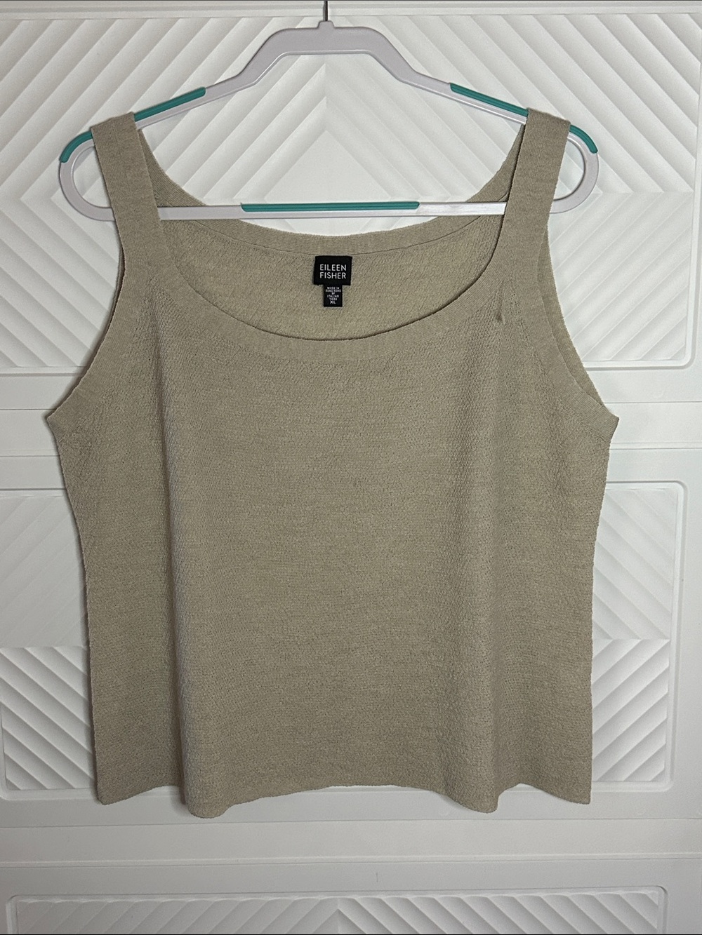 Eileen Fisher Beige Knit Tank Top
